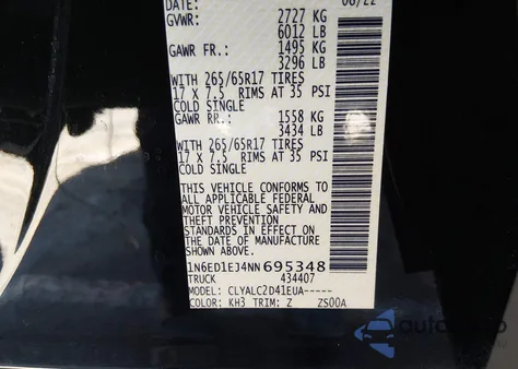 2022 Nissan Frontier Sv 4X2 z USA, uszkodzony, nr VIN 1N6ED1EJ4NN695348